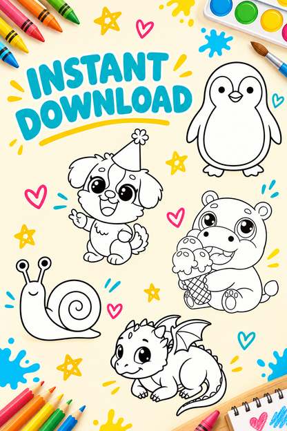 Over 50 Cute Animal Coloring Pages for Kids (PDF)